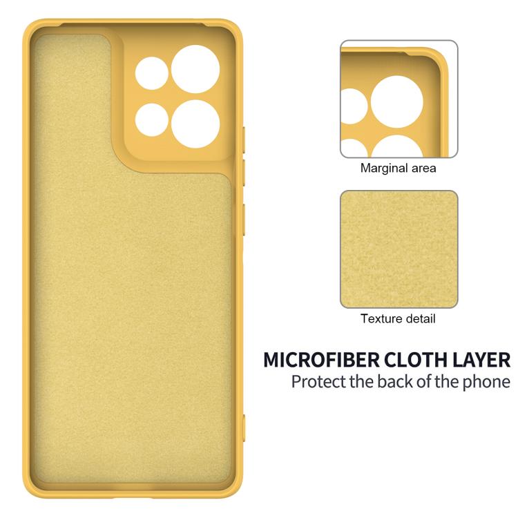 For Motorola Moto G15 Solid Color Liquid Silicone Dropproof Full Coverage Phone Case(Yellow)