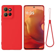 For Motorola Moto G15 Solid Color Liquid Silicone Dropproof Full Coverage Phone Case(Red)