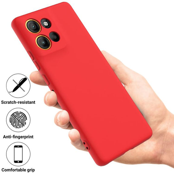For Motorola Moto G15 Solid Color Liquid Silicone Dropproof Full Coverage Phone Case(Red)