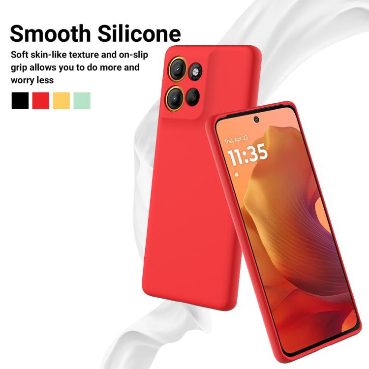 For Motorola Moto G15 Solid Color Liquid Silicone Dropproof Full Coverage Phone Case(Red)