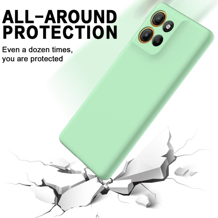 For Motorola Moto G15 Solid Color Liquid Silicone Dropproof Full Coverage Phone Case(Green)