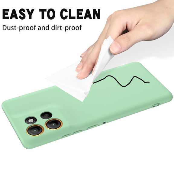 For Motorola Moto G15 Solid Color Liquid Silicone Dropproof Full Coverage Phone Case(Green)