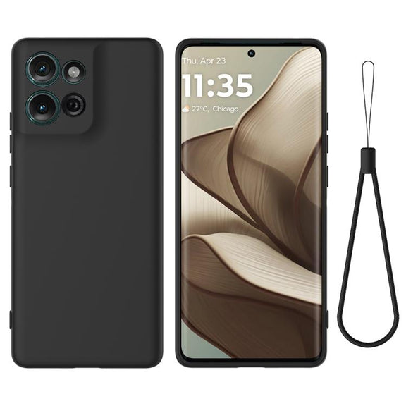 For Motorola Moto G 2025 Solid Color Liquid Silicone Dropproof Full Coverage Phone Case(Black)