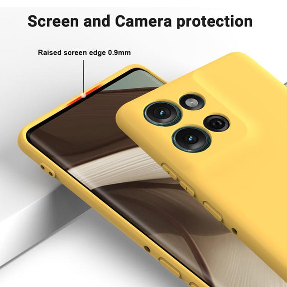 For Motorola Moto G 2025 Solid Color Liquid Silicone Dropproof Full Coverage Phone Case(Yellow)