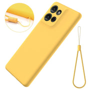 For Motorola Moto G 2025 Solid Color Liquid Silicone Dropproof Full Coverage Phone Case(Yellow)