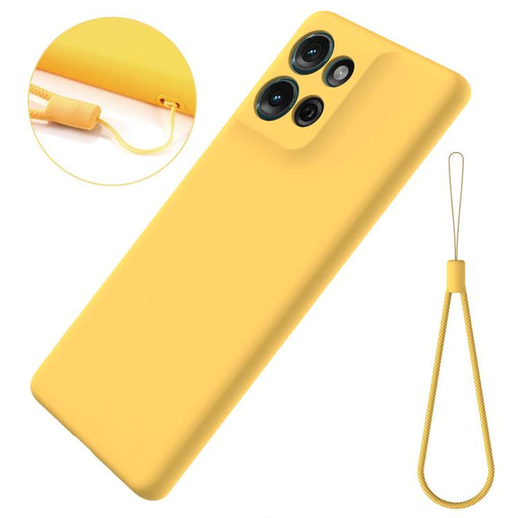 For Motorola Moto G 2025 Solid Color Liquid Silicone Dropproof Full Coverage Phone Case(Yellow)