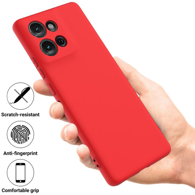 For Motorola Moto G 2025 Solid Color Liquid Silicone Dropproof Full Coverage Phone Case(Red)