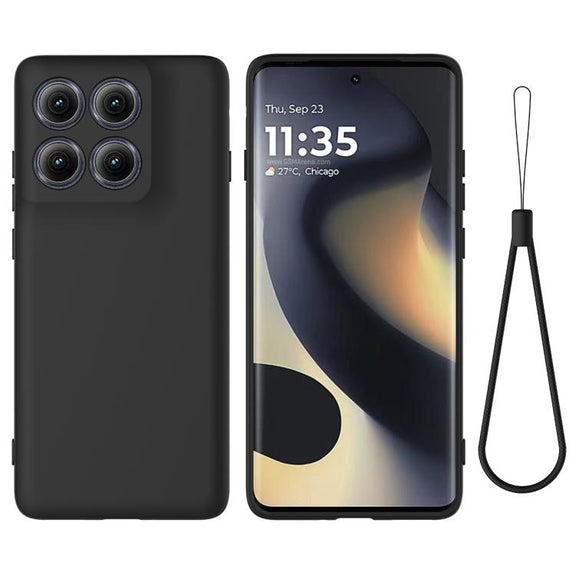 For Motorola Edge 5G 2025 Solid Color Liquid Silicone Dropproof Full Coverage Phone Case(Black)
