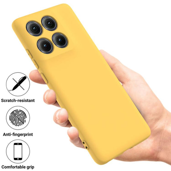For Motorola Edge 5G 2025 Solid Color Liquid Silicone Dropproof Full Coverage Phone Case(Yellow)
