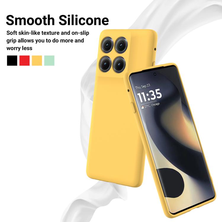 For Motorola Edge 5G 2025 Solid Color Liquid Silicone Dropproof Full Coverage Phone Case(Yellow)