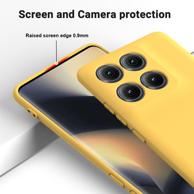 For Motorola Edge 5G 2025 Solid Color Liquid Silicone Dropproof Full Coverage Phone Case(Yellow)