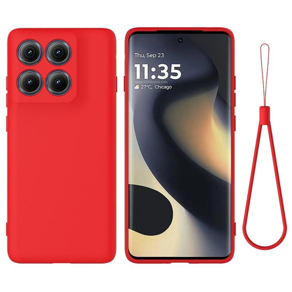 For Motorola Edge 5G 2025 Solid Color Liquid Silicone Dropproof Full Coverage Phone Case(Red)