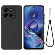 For Motorola Edge 60 Stylus Solid Color Liquid Silicone Dropproof Full Coverage Phone Case(Black)