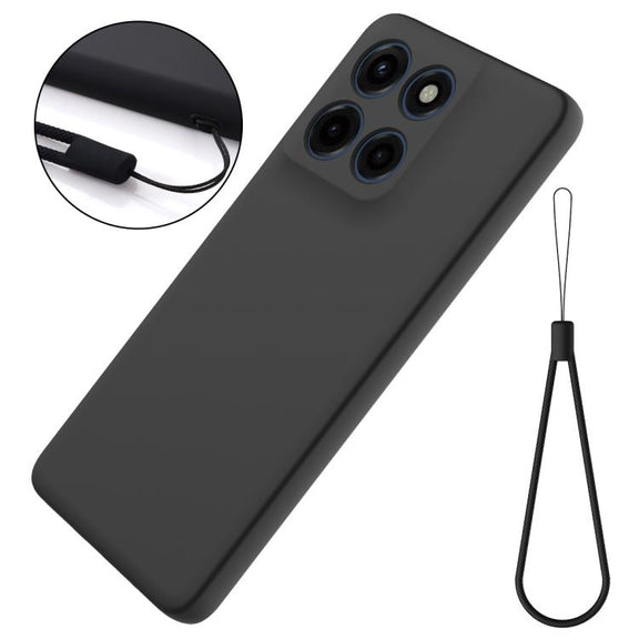 For Motorola Edge 60 Stylus Solid Color Liquid Silicone Dropproof Full Coverage Phone Case(Black)