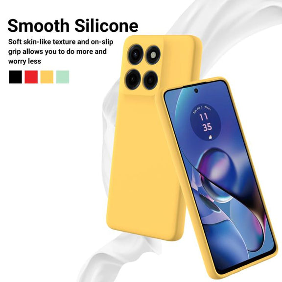 For Motorola Edge 60 Stylus Solid Color Liquid Silicone Dropproof Full Coverage Phone Case(Yellow)