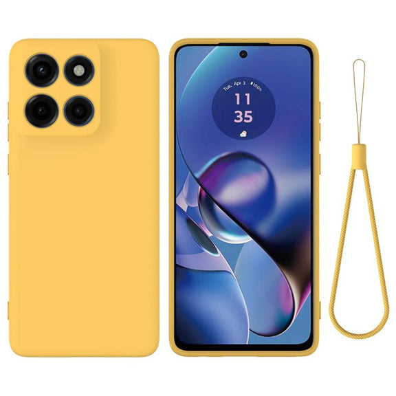 For Motorola Edge 60 Stylus Solid Color Liquid Silicone Dropproof Full Coverage Phone Case(Yellow)