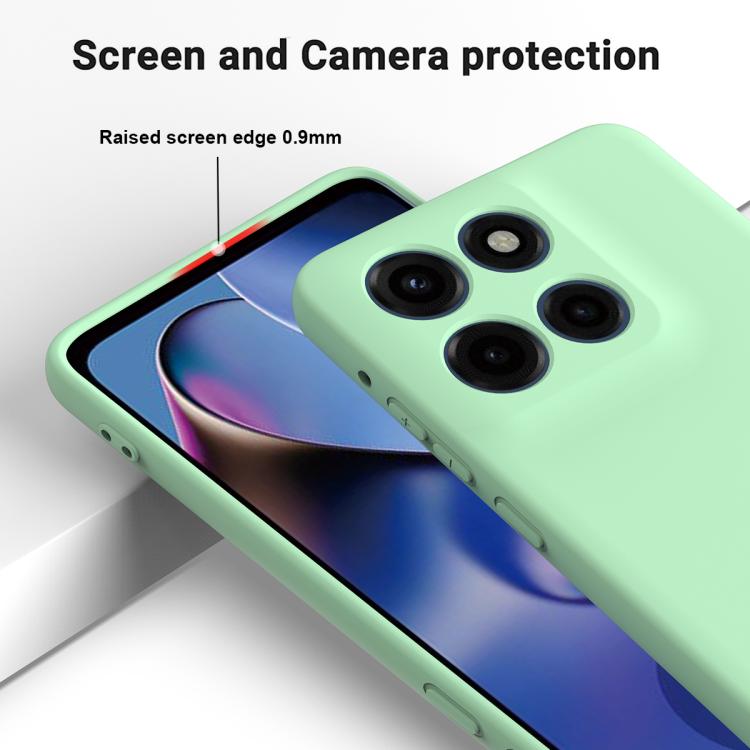 For Motorola Edge 60 Stylus Solid Color Liquid Silicone Dropproof Full Coverage Phone Case(Green)