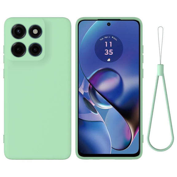 For Motorola Edge 60 Stylus Solid Color Liquid Silicone Dropproof Full Coverage Phone Case(Green)