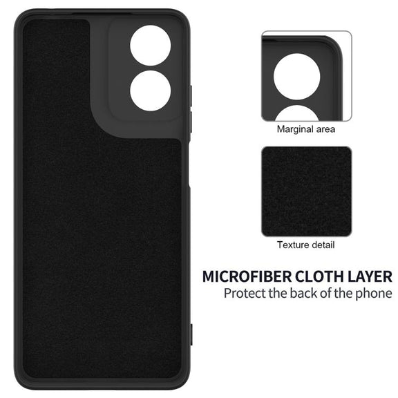 For Motorola Moto G04S 4G / E14 4G Solid Color Liquid Silicone Dropproof Full Coverage Phone Case(Black)