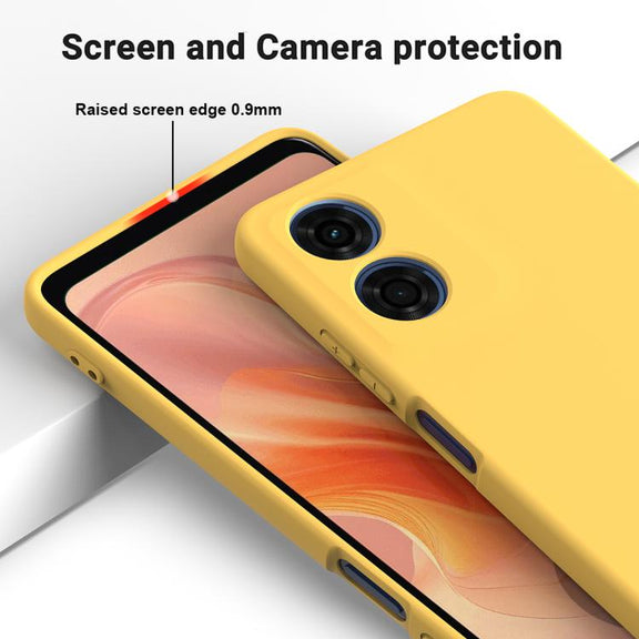 For Motorola Moto G04S 4G / E14 4G Solid Color Liquid Silicone Dropproof Full Coverage Phone Case(Yellow)