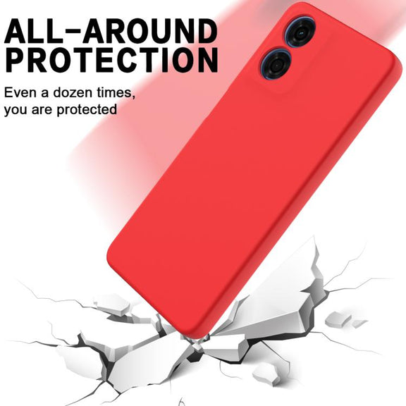 For Motorola Moto G04S 4G / E14 4G Solid Color Liquid Silicone Dropproof Full Coverage Phone Case(Red)