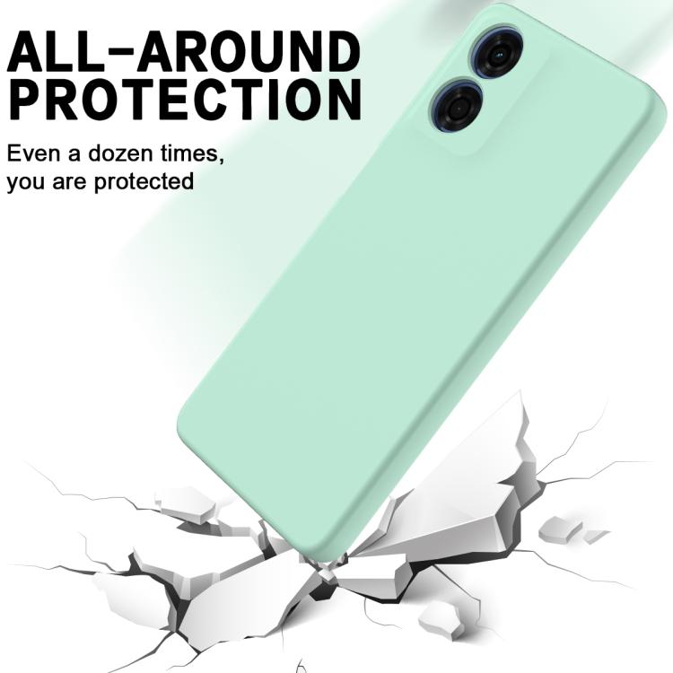 For Motorola Moto G04S 4G / E14 4G Solid Color Liquid Silicone Dropproof Full Coverage Phone Case(Green)