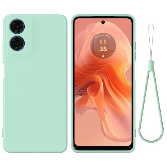 For Motorola Moto G04S 4G / E14 4G Solid Color Liquid Silicone Dropproof Full Coverage Phone Case(Green)