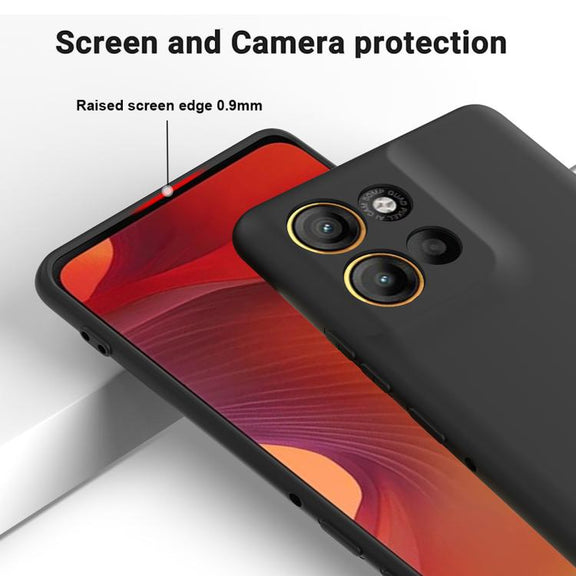 For Motorola Moto G86 5G Solid Color Liquid Silicone Dropproof Full Coverage Phone Case(Black)