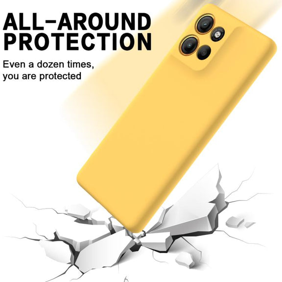 For Motorola Moto G86 5G Solid Color Liquid Silicone Dropproof Full Coverage Phone Case(Yellow)