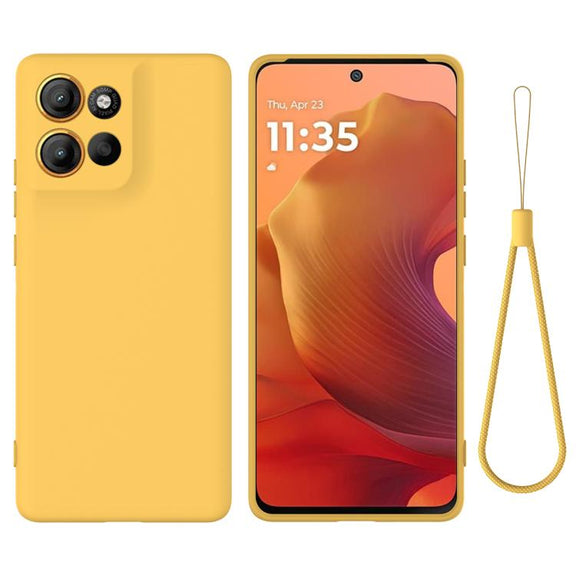 For Motorola Moto G86 5G Solid Color Liquid Silicone Dropproof Full Coverage Phone Case(Yellow)