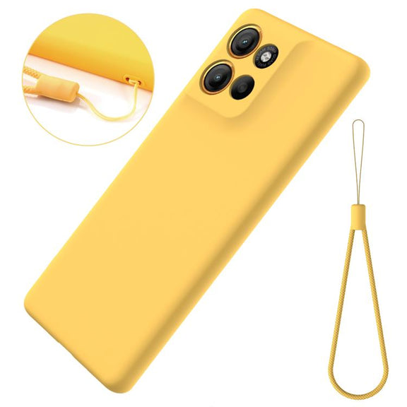 For Motorola Moto G86 5G Solid Color Liquid Silicone Dropproof Full Coverage Phone Case(Yellow)
