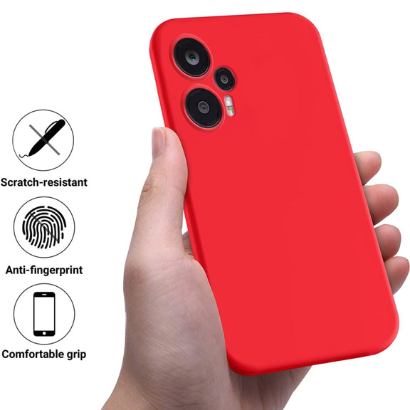 For Xiaomi Poco F5 5G Pure Color Liquid Silicone Shockproof Phone Case(Red)