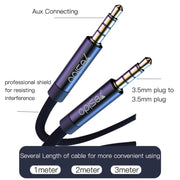 Yesido YAU15 3.5mm Male to 3.5mm Male Audio Cable, Length:2m(Black)