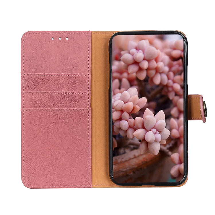 For OPPO A38 4G KHAZNEH Cowhide Texture Flip Leather Phone Case(Pink) - A38 Cases by PMC TechLife | Online Shopping South Africa | PMC TechLife | Buy Now Pay Later Mobicred