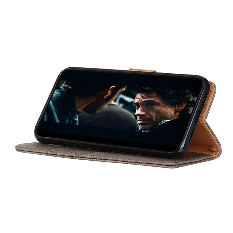 For OPPO Reno11 5G Global KHAZNEH Cowhide Texture Flip Leather Phone Case(Khaki) - Reno11 Cases by PMC TechLife | Online Shopping South Africa | PMC TechLife | Buy Now Pay Later Mobicred