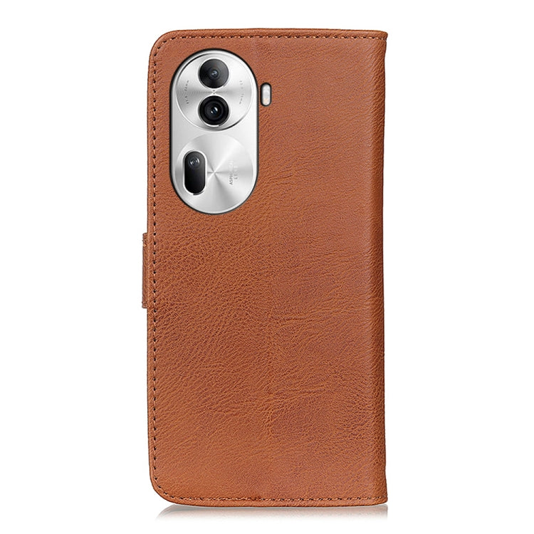 For OPPO Reno11 Pro 5G Global KHAZNEH Cowhide Texture Flip Leather Phone Case(Brown) - Reno11 Pro Cases by PMC TechLife | Online Shopping South Africa | PMC TechLife | Buy Now Pay Later Mobicred
