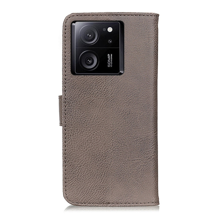 For Xiaomi 13T 5G / Redmi K60 Ultra 5G KHAZNEH Cowhide Texture Flip Leather Phone Case(Khaki) - free shipping - PMC TechLife - Order now!