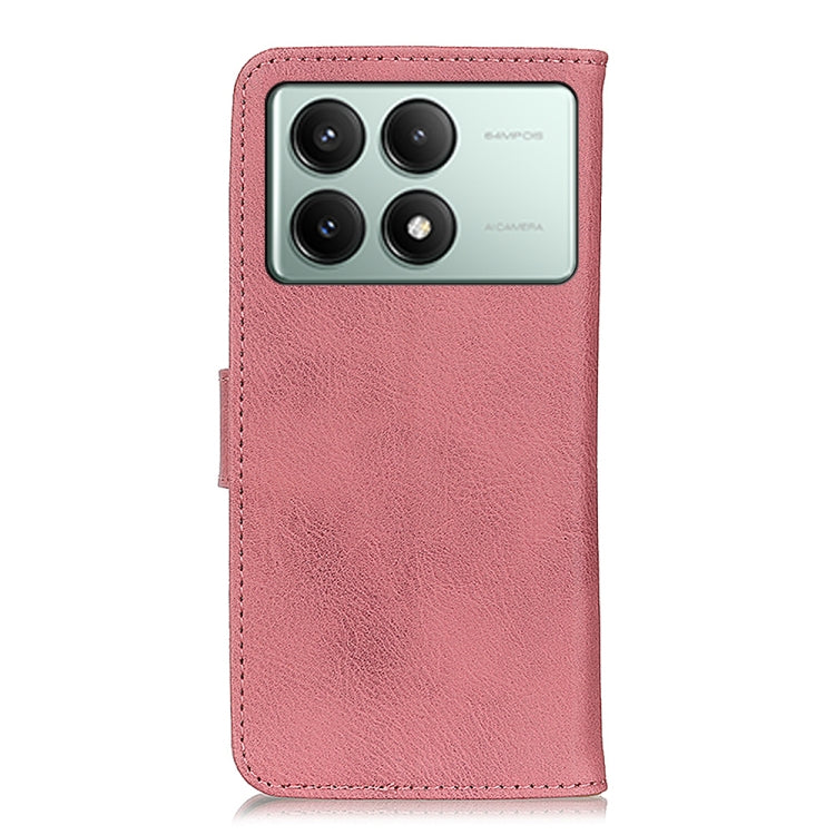 For Xiaomi Poco X6 Pro 5G/Redmi K70E KHAZNEH Cowhide Texture Flip Leather Phone Case(Pink) - K70E Cases by PMC TechLife | Online Shopping South Africa | PMC TechLife | Buy Now Pay Later Mobicred
