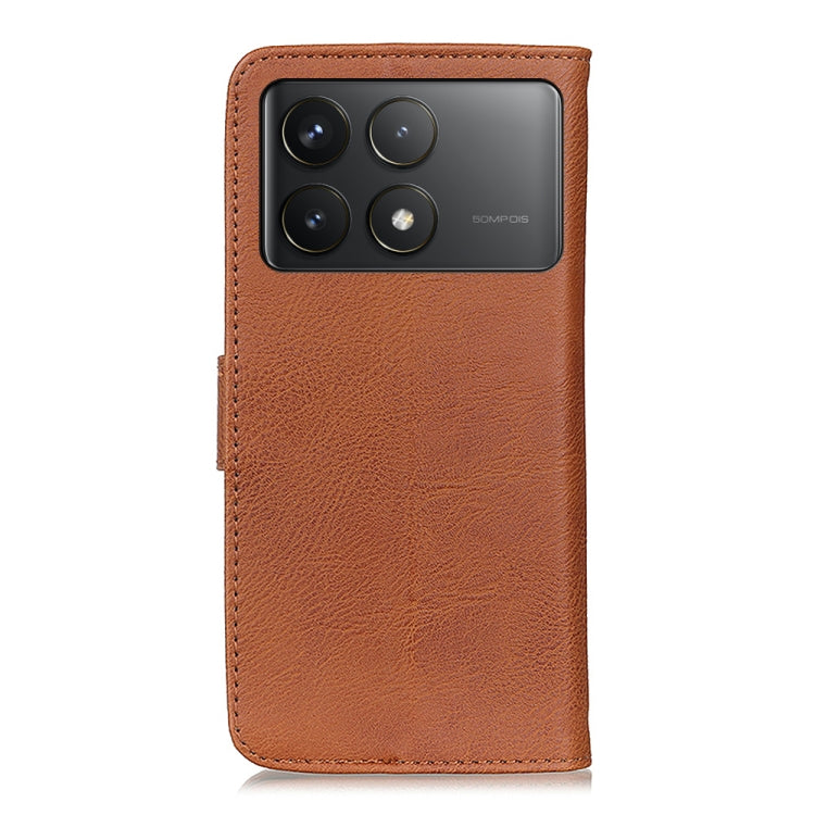 For Xiaomi Redmi K70 5G / K70 Pro 5G KHAZNEH Cowhide Texture Flip Leather Phone Case(Brown) - free shipping - PMC Jewellery - Order now!