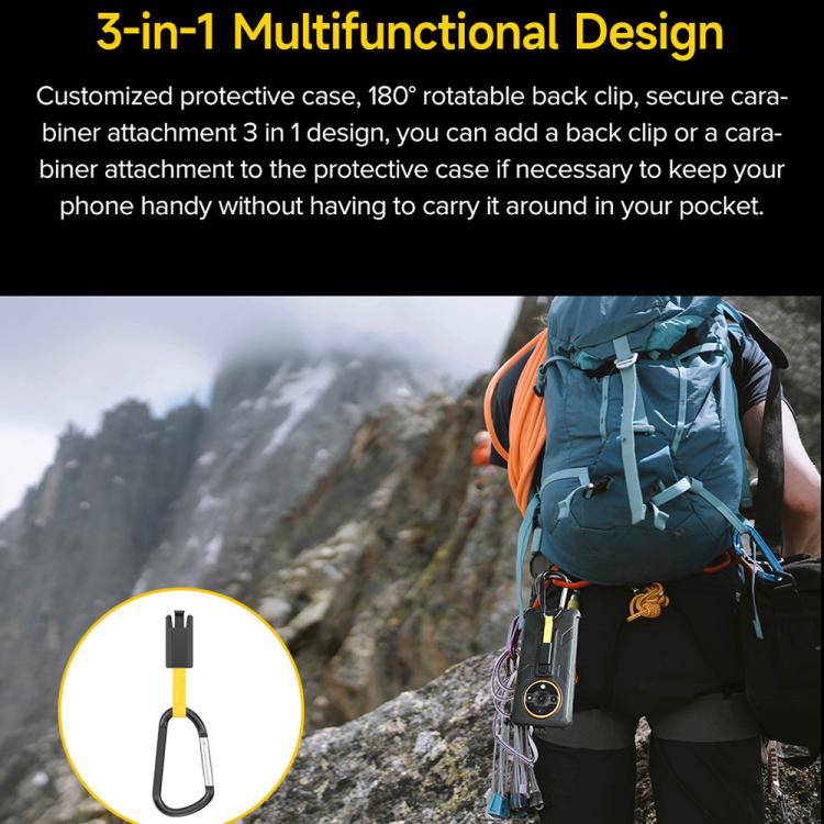 For Ulefone Armor X31 / X31 Pro Ulefone Back Clip Phone Case with Carabiner(Black) - free shipping - PMC TechLife - Order now!