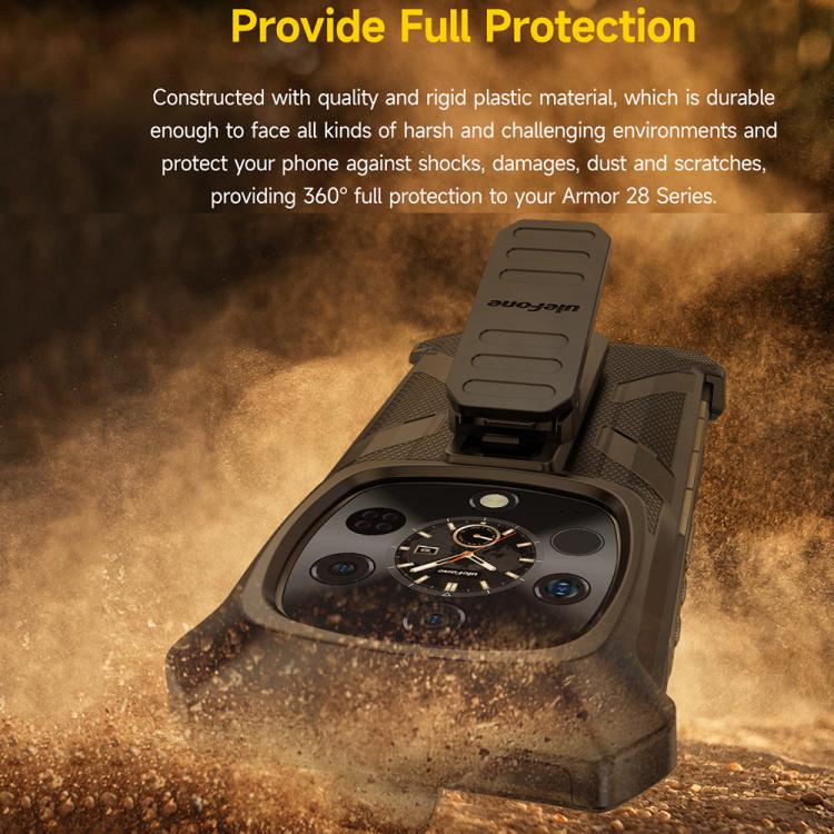 For Ulefone Armor 28 Ultra / 28 Ultra Thermal Ulefone Back Clip Phone Case with Carabiner(Black)