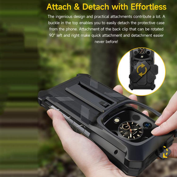 For Ulefone Armor 28 Ultra / 28 Ultra Thermal Ulefone Back Clip Phone Case with Carabiner(Black)
