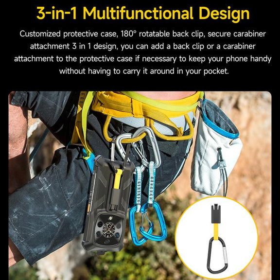 For Ulefone Armor 28 Ultra / 28 Ultra Thermal Ulefone Back Clip Phone Case with Carabiner(Black)