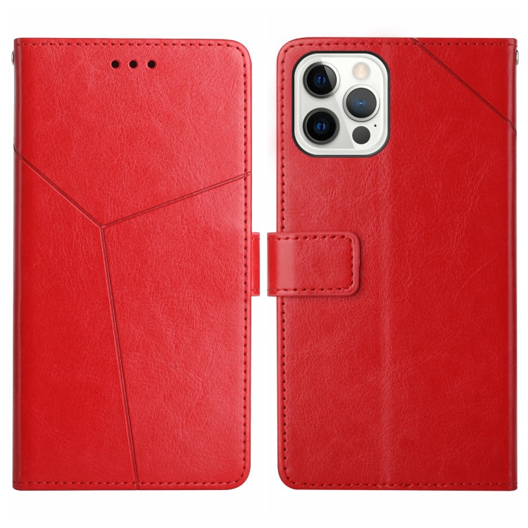 For iPhone 16 Pro Max HT01 Y-shaped Pattern Flip Leather Phone Case(Red) - iPhone 16 Pro Max Cases by PMC TechLife | Online Shopping South Africa | PMC TechLife | Buy Now Pay Later Mobicred