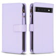 For Google Pixel 7 Pro 9 Card Slots Zipper Wallet Leather Flip Phone Case(Light Purple) - Google Cases by PMC TechLife | Online Shopping South Africa | PMC TechLife | Buy Now Pay Later Mobicred