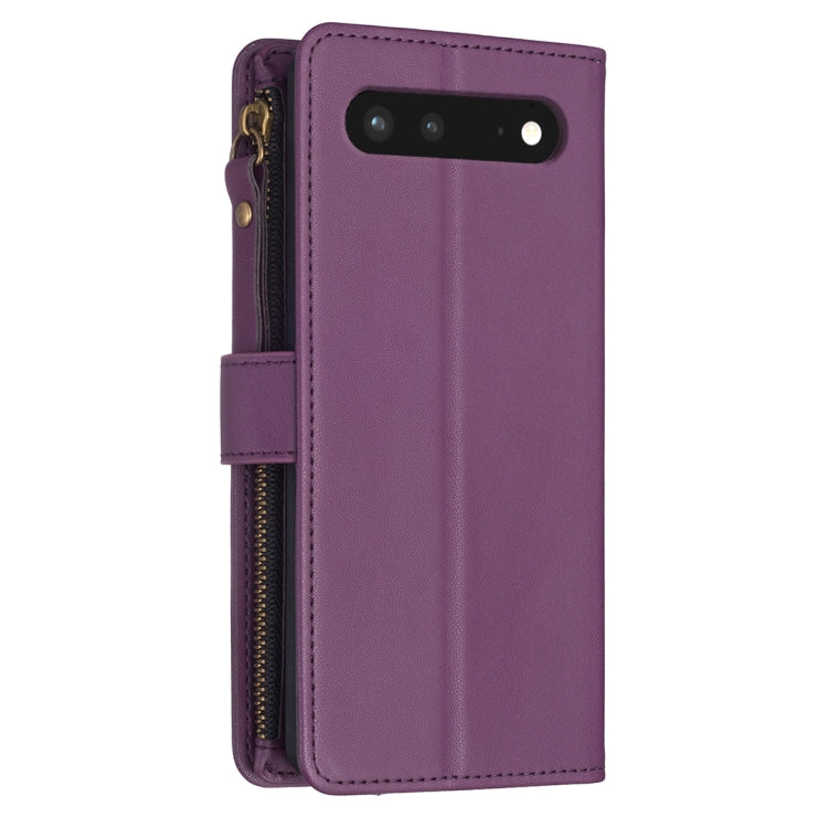 For Google Pixel 7 9 Card Slots Zipper Wallet Leather Flip Phone Case(Dark Purple) - Google Cases by PMC TechLife | Online Shopping South Africa | PMC TechLife | Buy Now Pay Later Mobicred