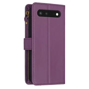 For Google Pixel 7 9 Card Slots Zipper Wallet Leather Flip Phone Case(Dark Purple)