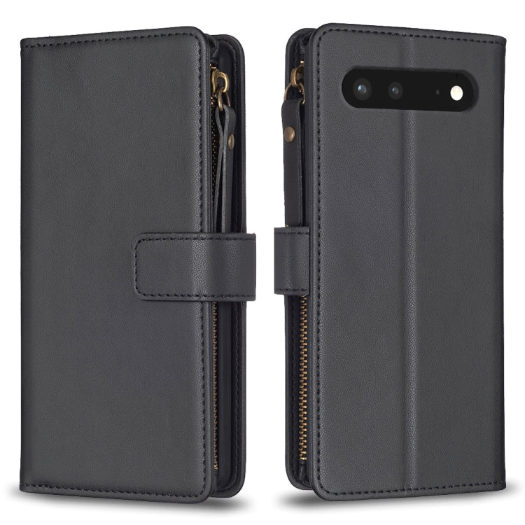 For Google Pixel 7 9 Card Slots Zipper Wallet Leather Flip Phone Case(Black) - free shipping - PMC TechLife - Order now!