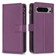 For Google Pixel 8 Pro 9 Card Slots Zipper Wallet Leather Flip Phone Case(Dark Purple) - Google Cases by PMC TechLife | Online Shopping South Africa | PMC TechLife | Buy Now Pay Later Mobicred