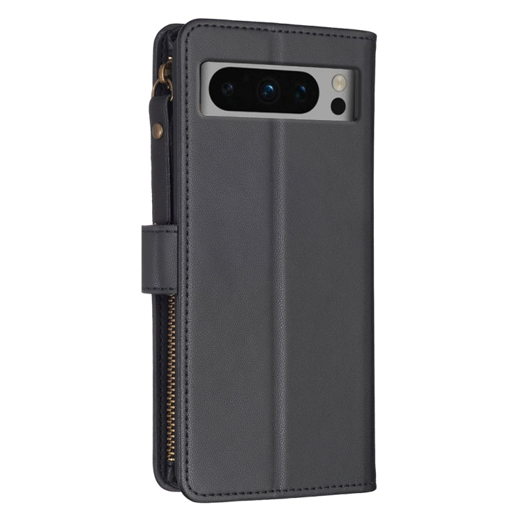 For Google Pixel 8 Pro 9 Card Slots Zipper Wallet Leather Flip Phone Case(Black) - Google Cases by PMC TechLife | Online Shopping South Africa | PMC TechLife | Buy Now Pay Later Mobicred